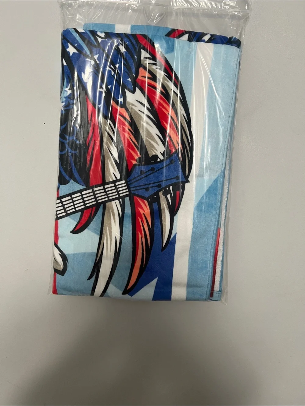 Hard Rock Atlantic City Eagle Beach Towel - Blue & Red